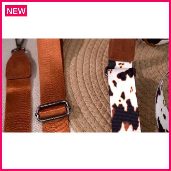 Small Triple Zip Crossbody Bag with Adjustable Strap, PU Leather - Picture 8 of 8